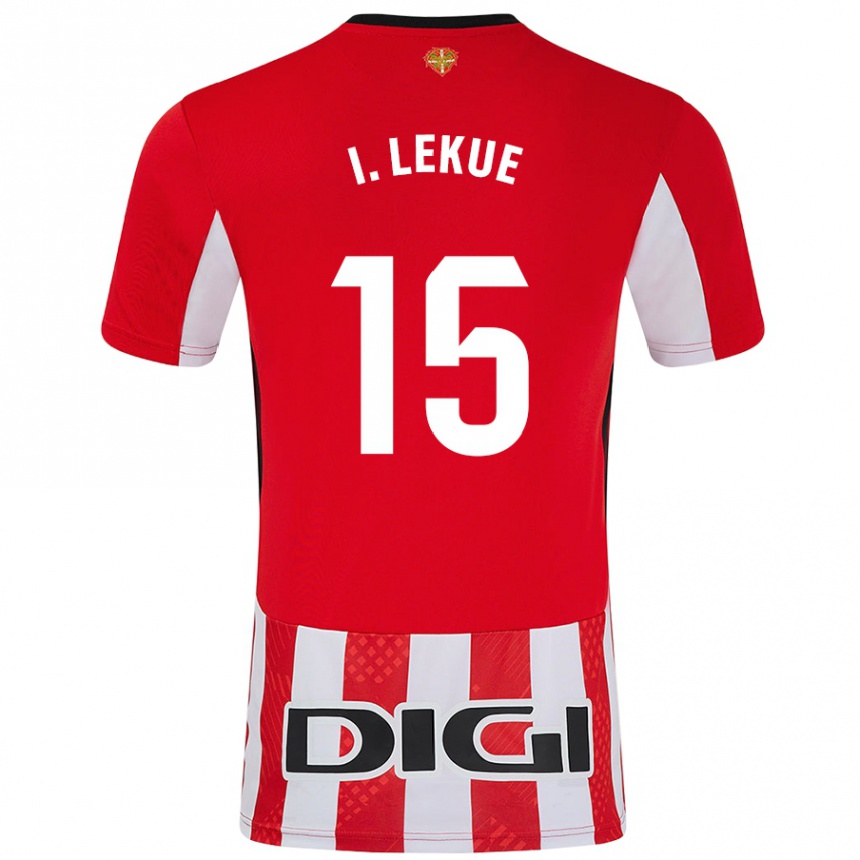 Gyermek Labdarúgás Iñigo Lekue #15 Piros Fehér Hazai Jersey 2024/25 Mez Póló Ing