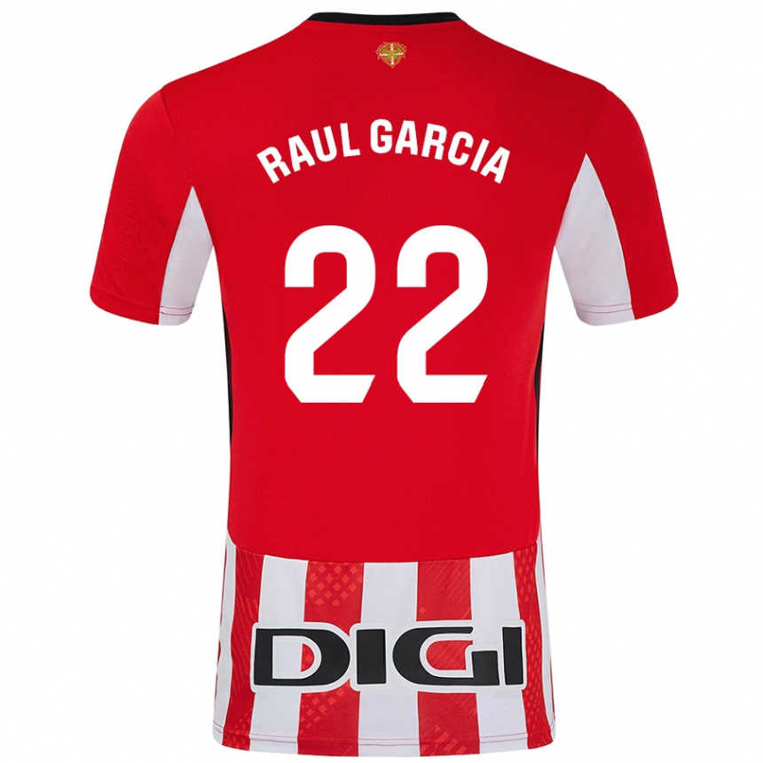 Gyermek Labdarúgás Raúl García #22 Piros Fehér Hazai Jersey 2024/25 Mez Póló Ing