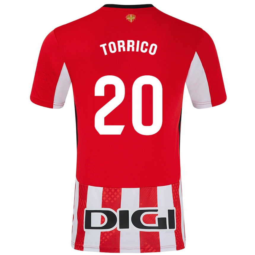 Gyermek Labdarúgás Aitor Torrico #20 Piros Fehér Hazai Jersey 2024/25 Mez Póló Ing