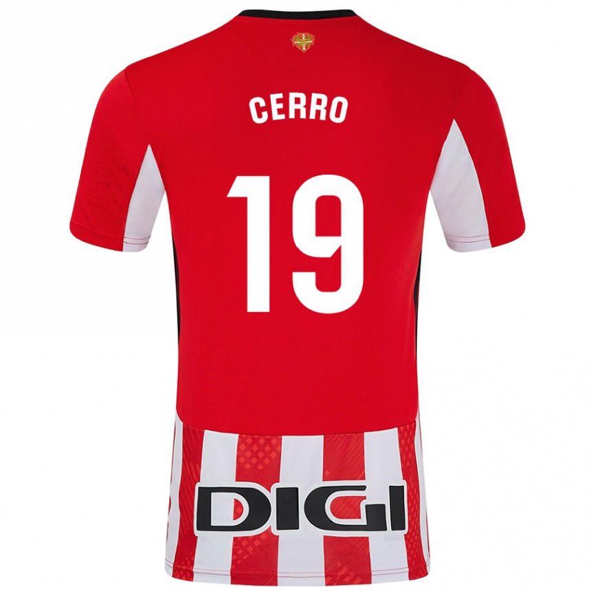 Gyermek Labdarúgás Mariana Cerro Galán #19 Piros Fehér Hazai Jersey 2024/25 Mez Póló Ing