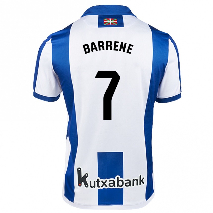 Gyermek Labdarúgás Ander Barrene #7 Fehér Kék Hazai Jersey 2024/25 Mez Póló Ing