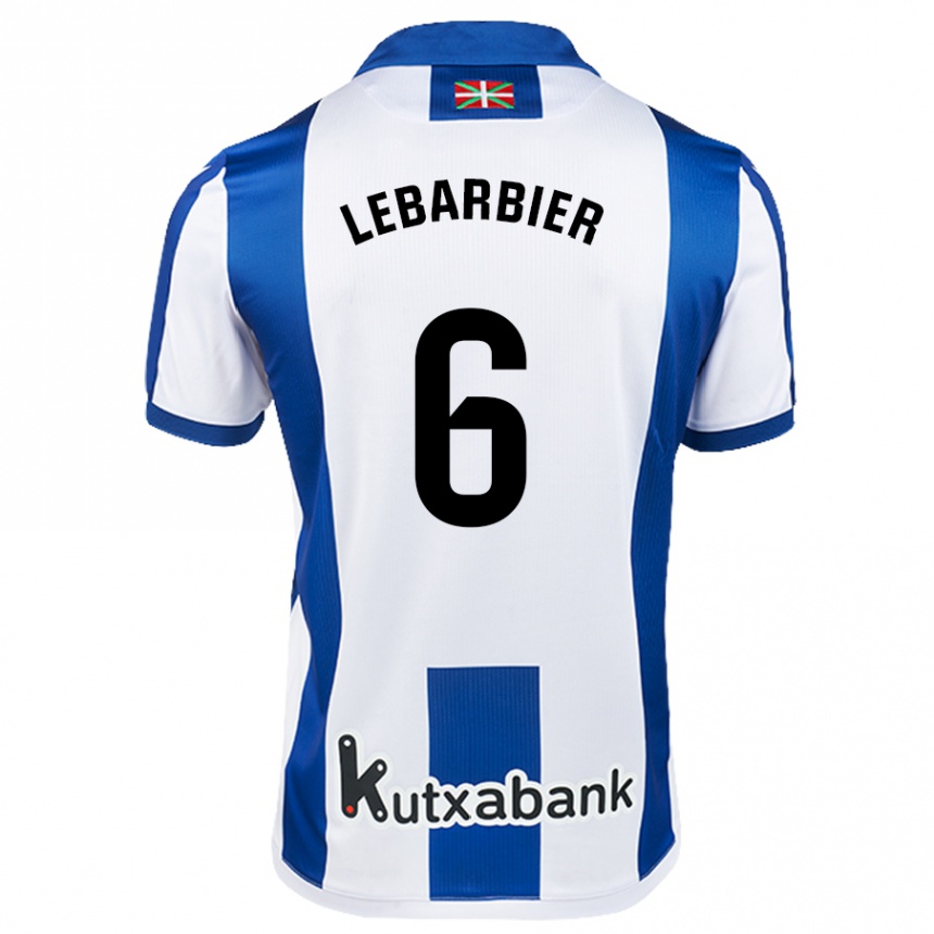 Gyermek Labdarúgás Alex Lebarbier #6 Fehér Kék Hazai Jersey 2024/25 Mez Póló Ing