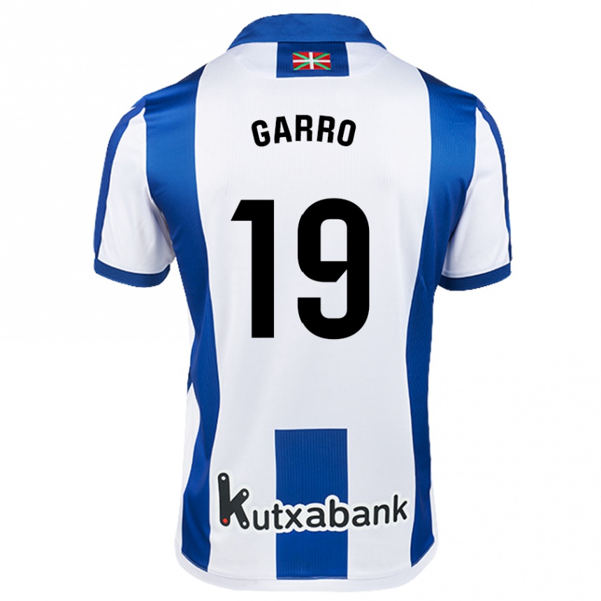 Gyermek Labdarúgás Jon Garro #19 Fehér Kék Hazai Jersey 2024/25 Mez Póló Ing