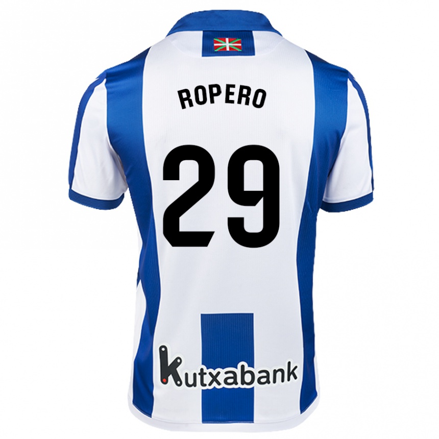 Gyermek Labdarúgás Iker Ropero #29 Fehér Kék Hazai Jersey 2024/25 Mez Póló Ing