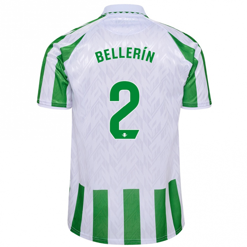 Gyermek Labdarúgás Hector Bellerin #2 Zöld Fehér Csíkok Hazai Jersey 2024/25 Mez Póló Ing