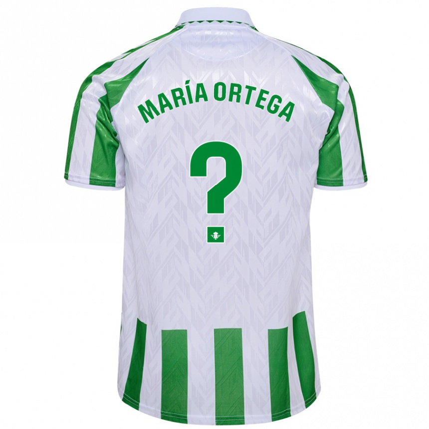 Gyermek Labdarúgás José María Ortega #0 Zöld Fehér Csíkok Hazai Jersey 2024/25 Mez Póló Ing