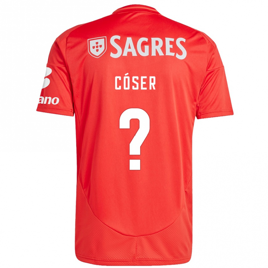 Gyermek Labdarúgás Tiago Cóser #0 Piros Fehér Hazai Jersey 2024/25 Mez Póló Ing