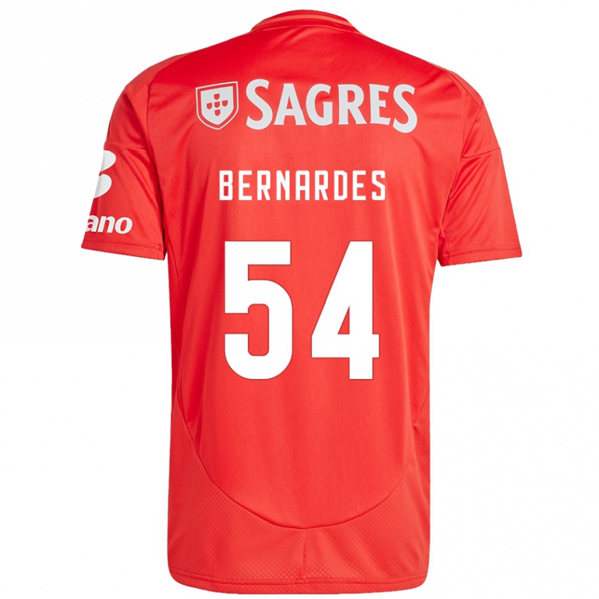 Gyermek Labdarúgás Bernardes #54 Piros Fehér Hazai Jersey 2024/25 Mez Póló Ing