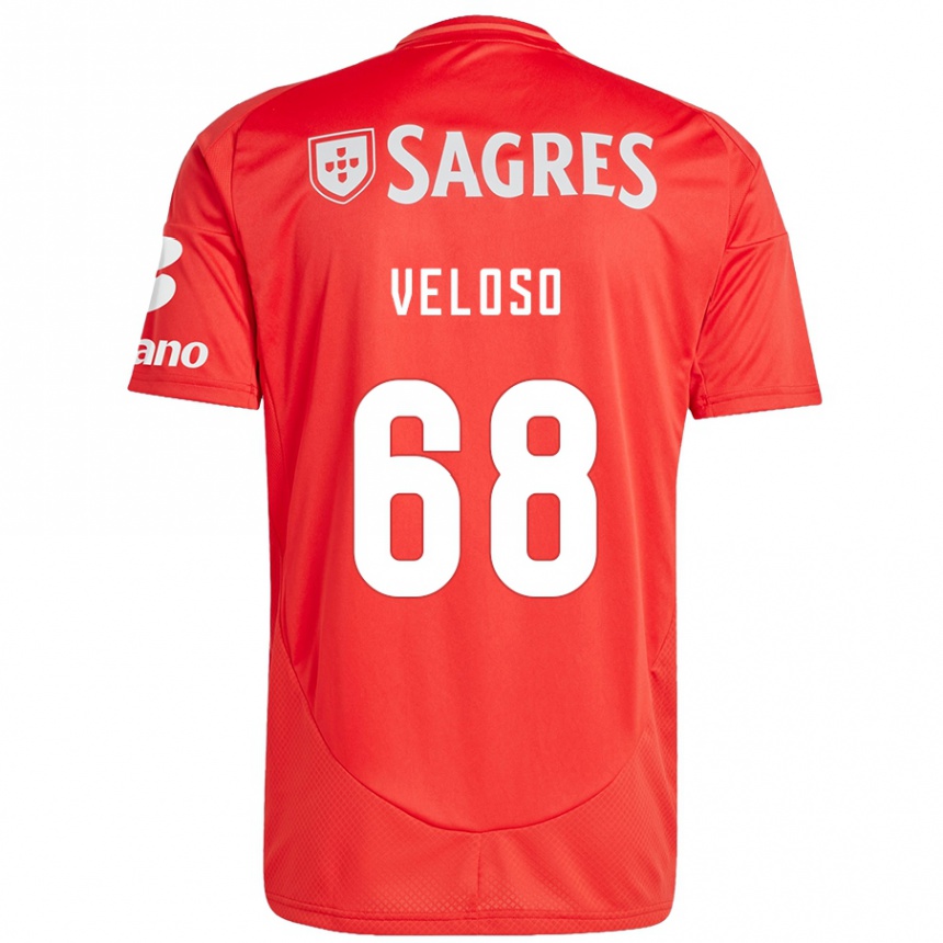 Gyermek Labdarúgás João Veloso #68 Piros Fehér Hazai Jersey 2024/25 Mez Póló Ing