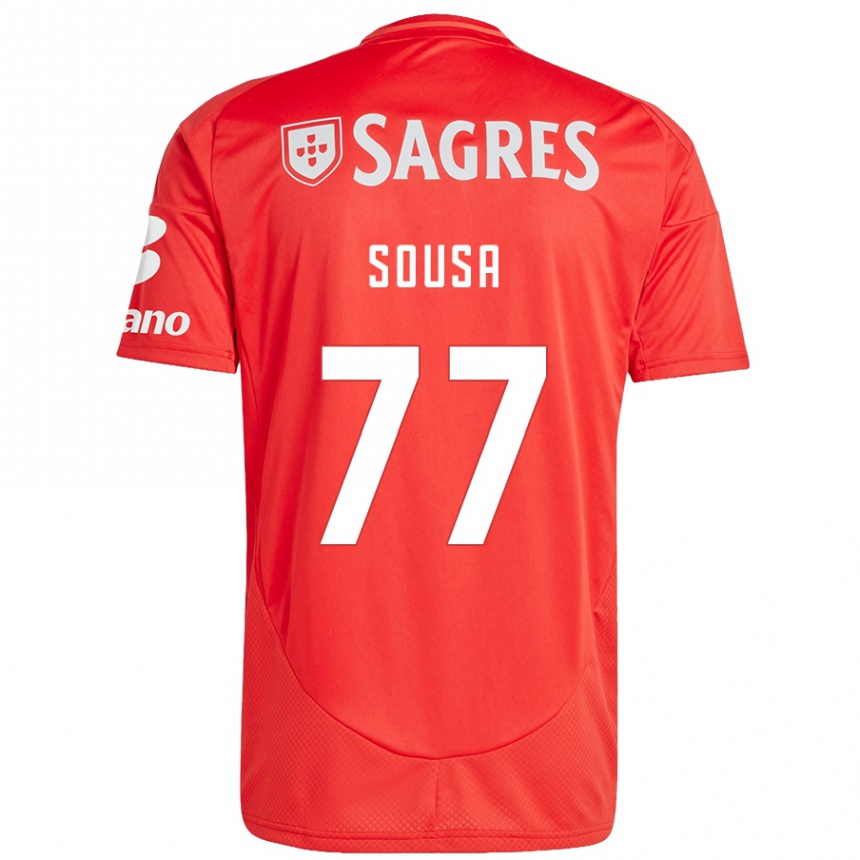 Gyermek Labdarúgás Gerson Sousa #77 Piros Fehér Hazai Jersey 2024/25 Mez Póló Ing