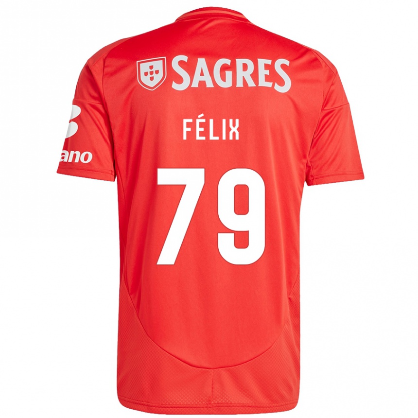 Gyermek Labdarúgás Hugo Félix #79 Piros Fehér Hazai Jersey 2024/25 Mez Póló Ing