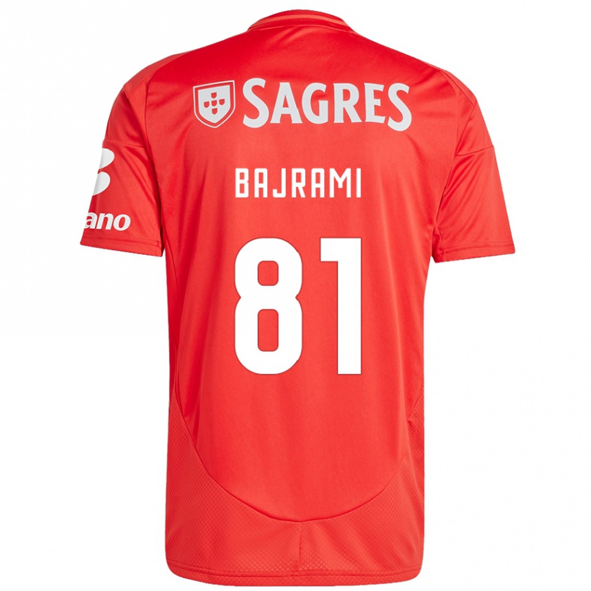 Gyermek Labdarúgás Adrian Bajrami #81 Piros Fehér Hazai Jersey 2024/25 Mez Póló Ing