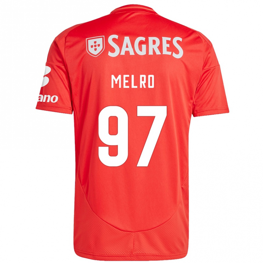 Gyermek Labdarúgás José Melro #97 Piros Fehér Hazai Jersey 2024/25 Mez Póló Ing