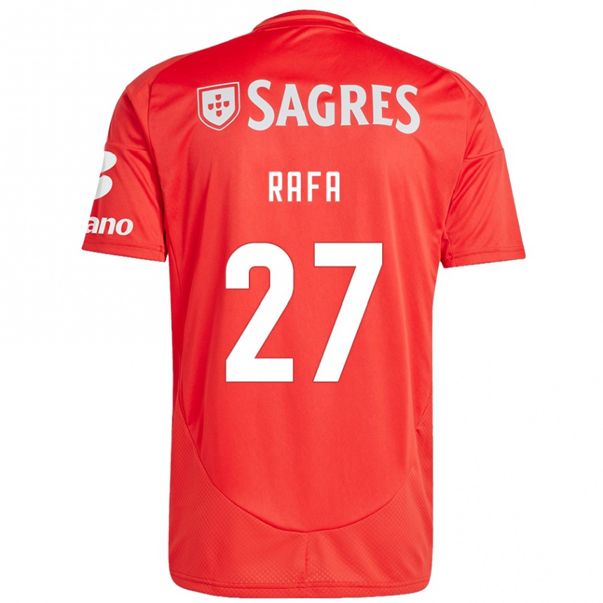 Gyermek Labdarúgás Rafa #27 Piros Fehér Hazai Jersey 2024/25 Mez Póló Ing