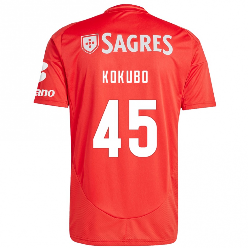 Gyermek Labdarúgás Leo Kokubo #45 Piros Fehér Hazai Jersey 2024/25 Mez Póló Ing