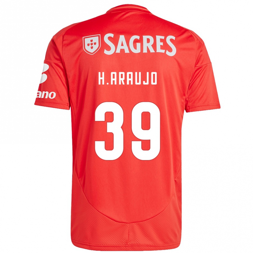 Gyermek Labdarúgás Henrique Araujo #39 Piros Fehér Hazai Jersey 2024/25 Mez Póló Ing