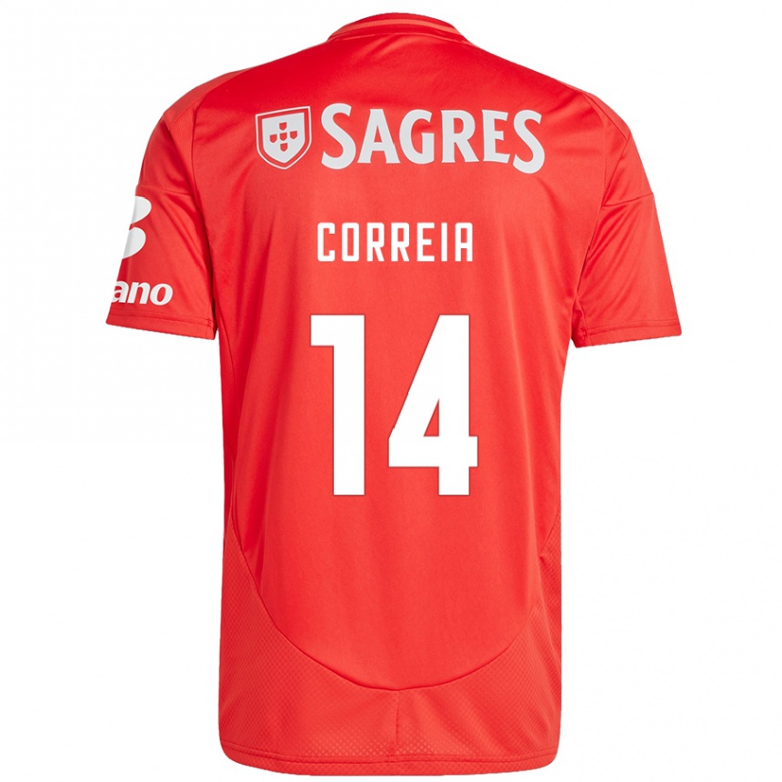 Gyermek Labdarúgás Carolina Correia #14 Piros Fehér Hazai Jersey 2024/25 Mez Póló Ing