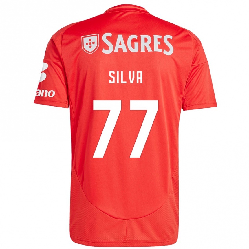 Gyermek Labdarúgás Jessica Silva #77 Piros Fehér Hazai Jersey 2024/25 Mez Póló Ing