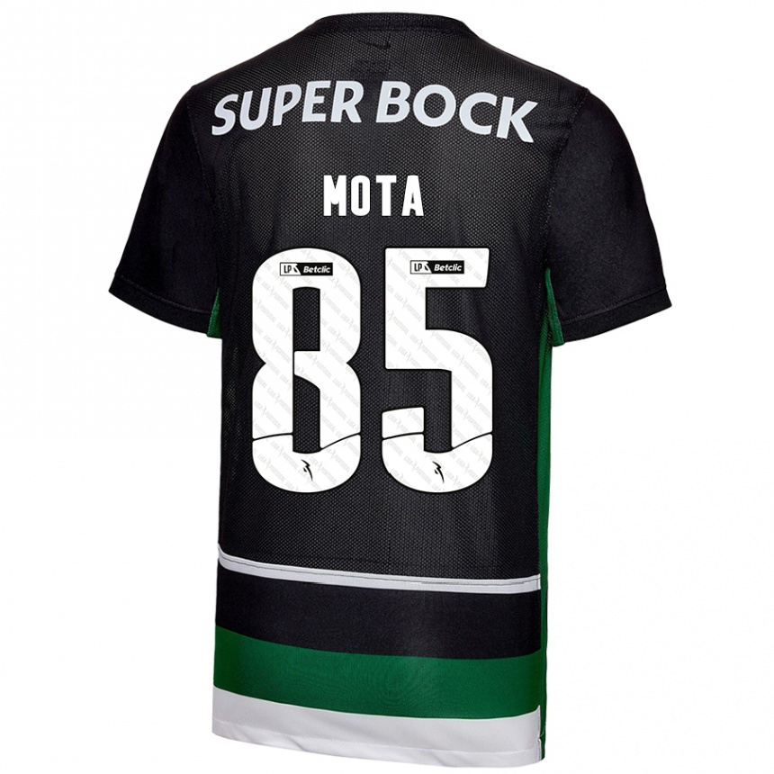 Gyermek Labdarúgás Rafael Mota #85 Fekete Fehér Zöld Hazai Jersey 2024/25 Mez Póló Ing