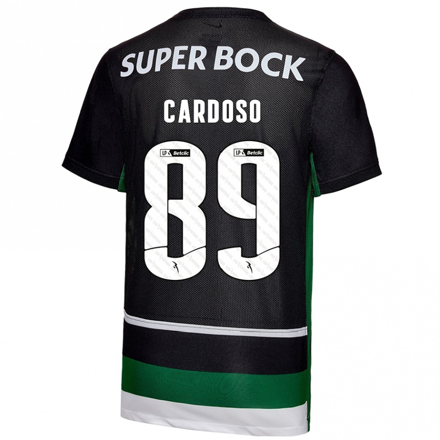 Gyermek Labdarúgás Nilton Cardoso #89 Fekete Fehér Zöld Hazai Jersey 2024/25 Mez Póló Ing