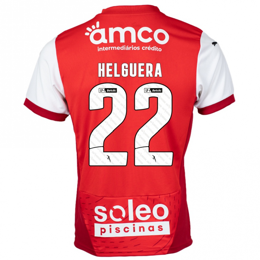 Gyermek Labdarúgás Thiago Helguera #22 Piros Fehér Hazai Jersey 2024/25 Mez Póló Ing