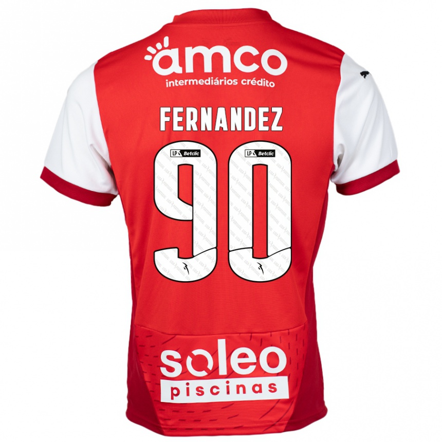 Gyermek Labdarúgás Roberto Fernández #90 Piros Fehér Hazai Jersey 2024/25 Mez Póló Ing