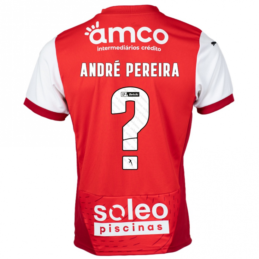 Gyermek Labdarúgás João André Pereira #0 Piros Fehér Hazai Jersey 2024/25 Mez Póló Ing