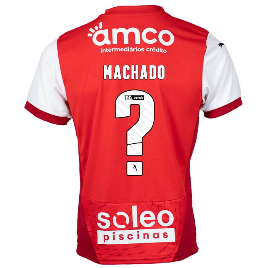 Gyermek Labdarúgás Afonso Machado #0 Piros Fehér Hazai Jersey 2024/25 Mez Póló Ing