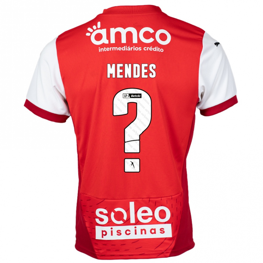 Gyermek Labdarúgás Rafael Mendes #0 Piros Fehér Hazai Jersey 2024/25 Mez Póló Ing