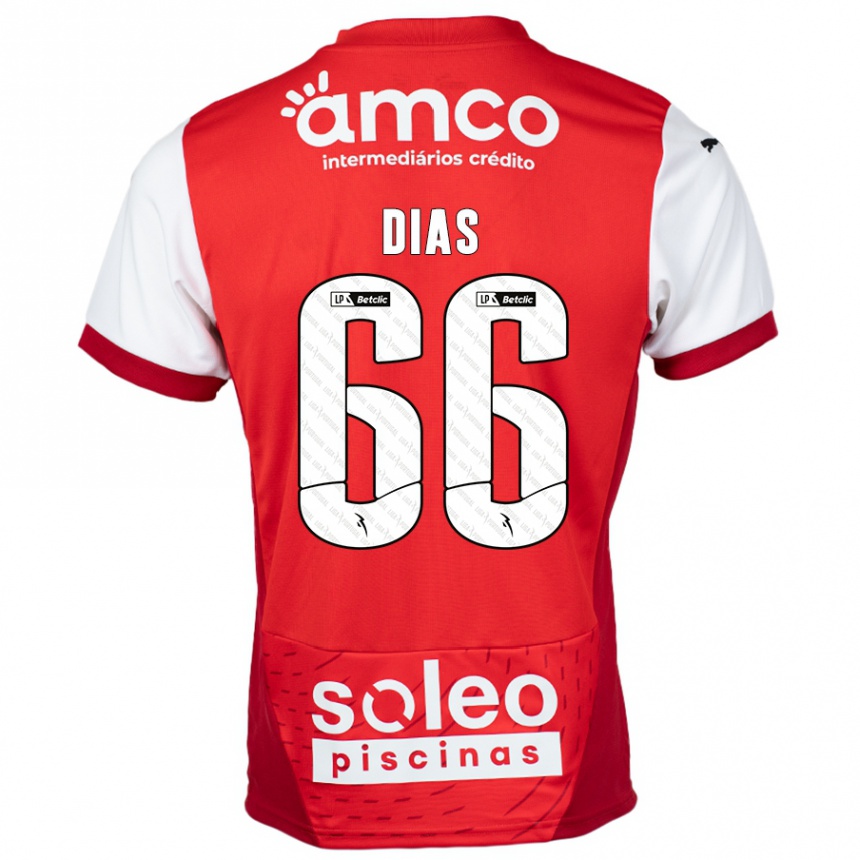 Gyermek Labdarúgás Gonçalo Dias #66 Piros Fehér Hazai Jersey 2024/25 Mez Póló Ing