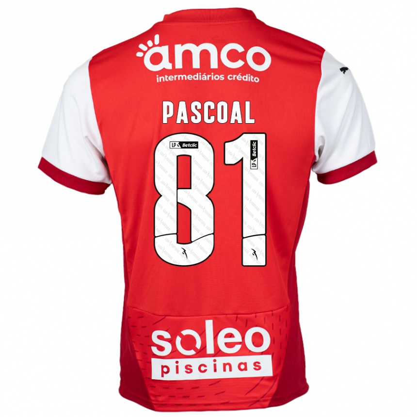 Gyermek Labdarúgás Fodé Pascoal #81 Piros Fehér Hazai Jersey 2024/25 Mez Póló Ing