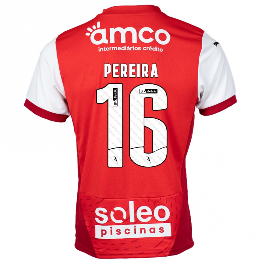 Gyermek Labdarúgás Catarina Pereira #16 Piros Fehér Hazai Jersey 2024/25 Mez Póló Ing