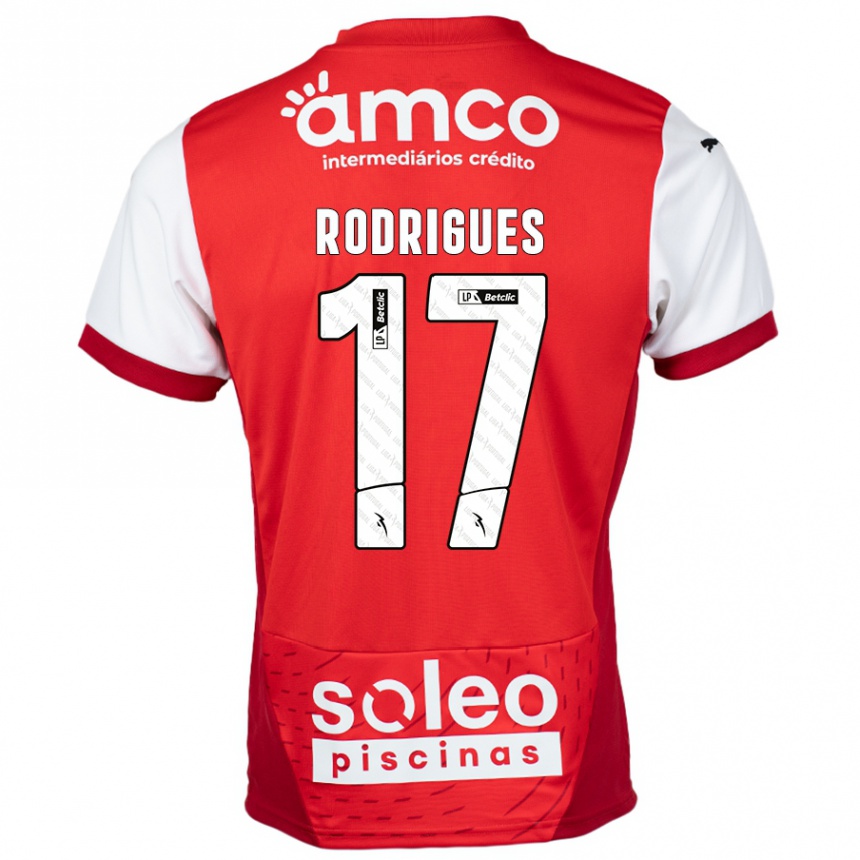 Gyermek Labdarúgás Tânia Rodrigues #17 Piros Fehér Hazai Jersey 2024/25 Mez Póló Ing