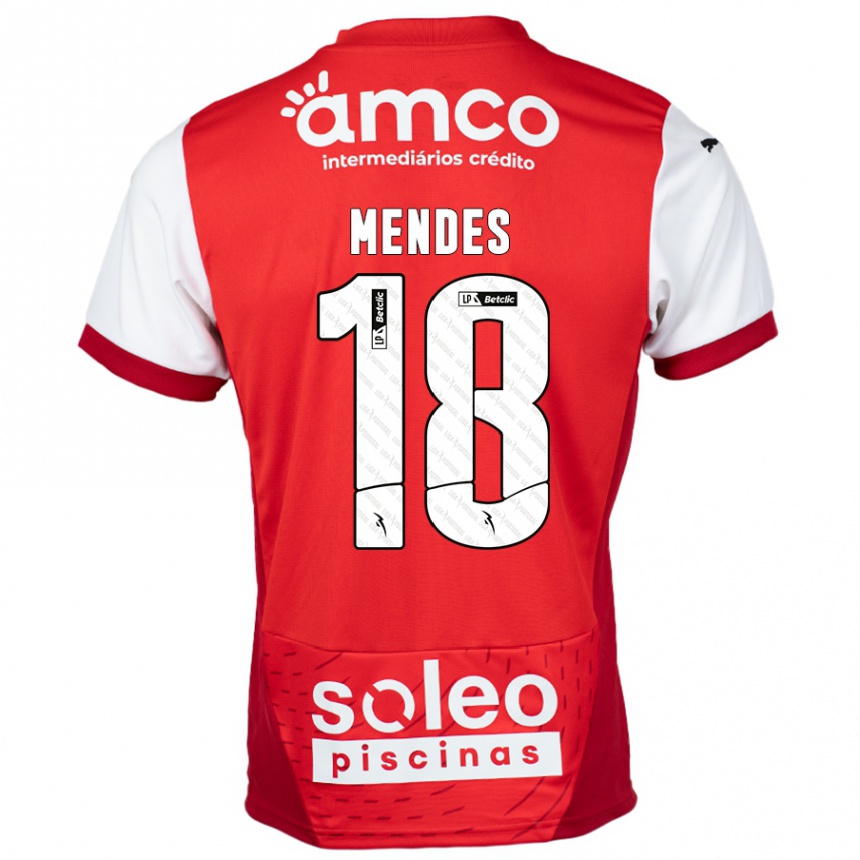 Gyermek Labdarúgás Carolina Mendes #18 Piros Fehér Hazai Jersey 2024/25 Mez Póló Ing