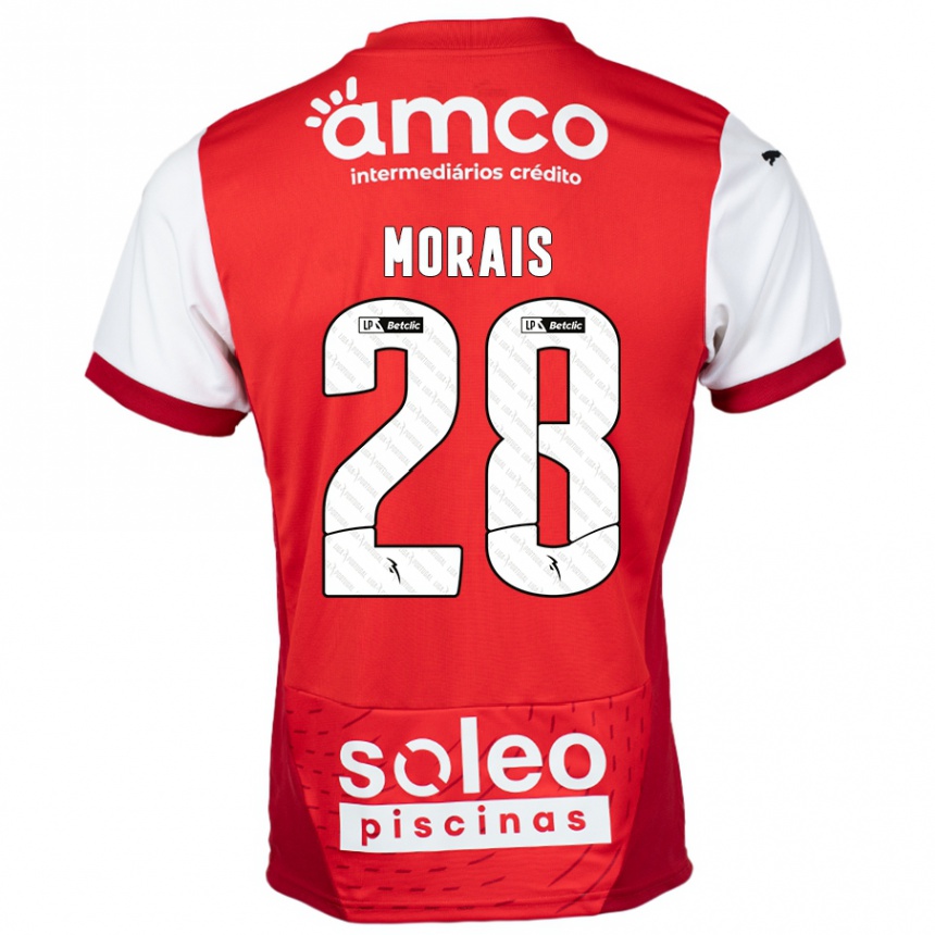 Gyermek Labdarúgás Patrícia Morais #28 Piros Fehér Hazai Jersey 2024/25 Mez Póló Ing