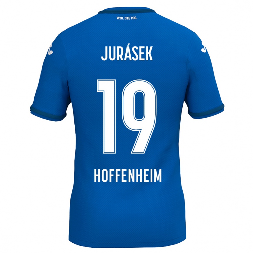 Gyermek Labdarúgás David Jurásek #19 Királykék Hazai Jersey 2024/25 Mez Póló Ing