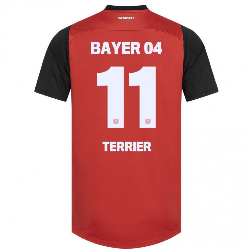 Gyermek Labdarúgás Martin Terrier #11 Piros Fekete Hazai Jersey 2024/25 Mez Póló Ing