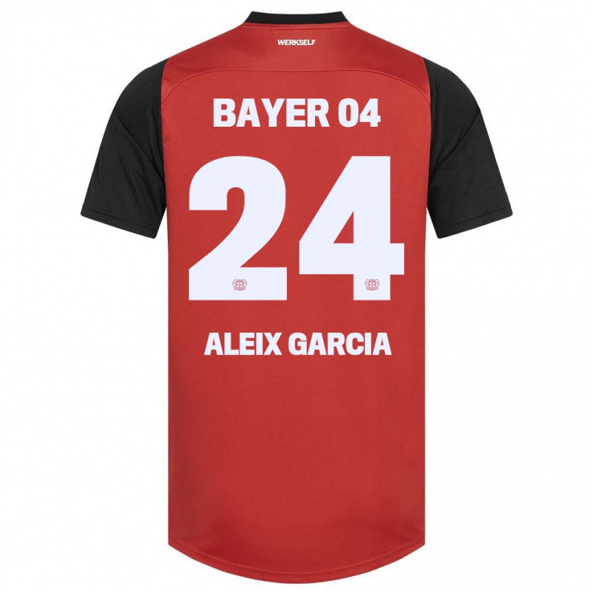 Gyermek Labdarúgás Aleix García #24 Piros Fekete Hazai Jersey 2024/25 Mez Póló Ing