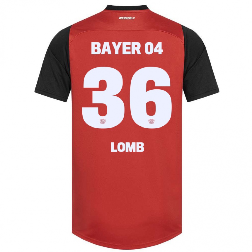 Gyermek Labdarúgás Niklas Lomb #36 Piros Fekete Hazai Jersey 2024/25 Mez Póló Ing