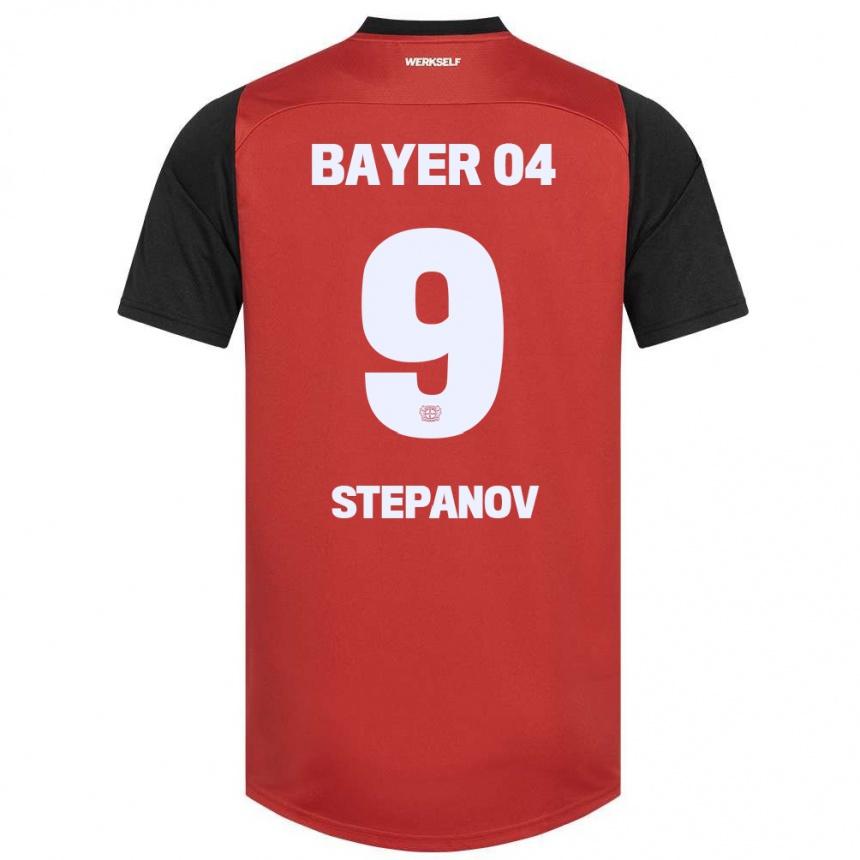 Gyermek Labdarúgás Artem Stepanov #9 Piros Fekete Hazai Jersey 2024/25 Mez Póló Ing