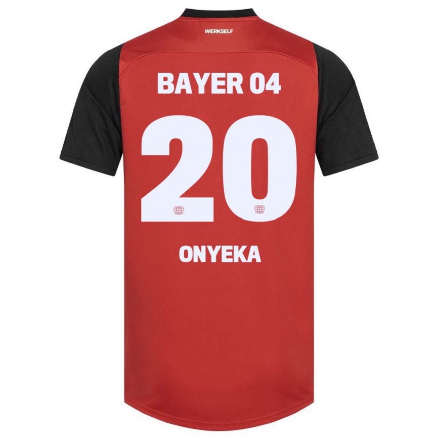 Gyermek Labdarúgás Francis Onyeka #20 Piros Fekete Hazai Jersey 2024/25 Mez Póló Ing