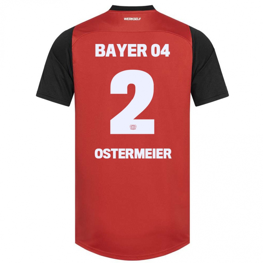 Gyermek Labdarúgás Selina Ostermeier #2 Piros Fekete Hazai Jersey 2024/25 Mez Póló Ing