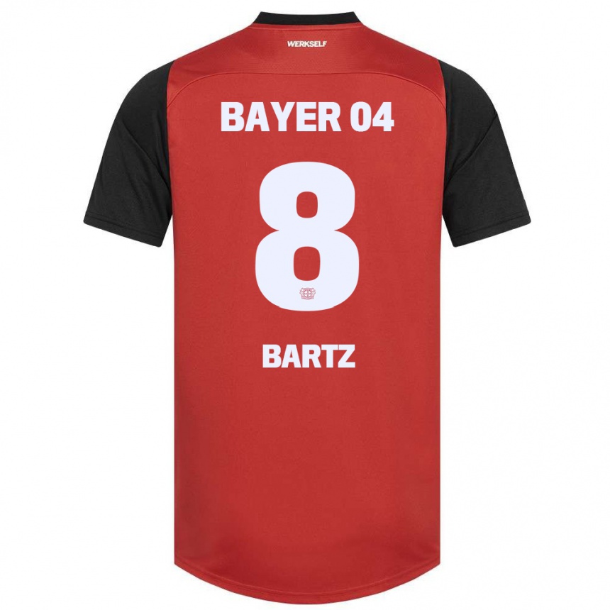 Gyermek Labdarúgás Paulina Bartz #8 Piros Fekete Hazai Jersey 2024/25 Mez Póló Ing