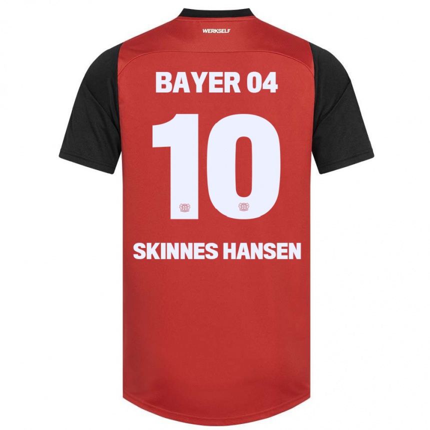 Gyermek Labdarúgás Synne Skinnes Hansen #10 Piros Fekete Hazai Jersey 2024/25 Mez Póló Ing