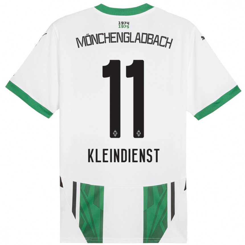 Gyermek Labdarúgás Tim Kleindienst #11 Fehér Zöld Hazai Jersey 2024/25 Mez Póló Ing