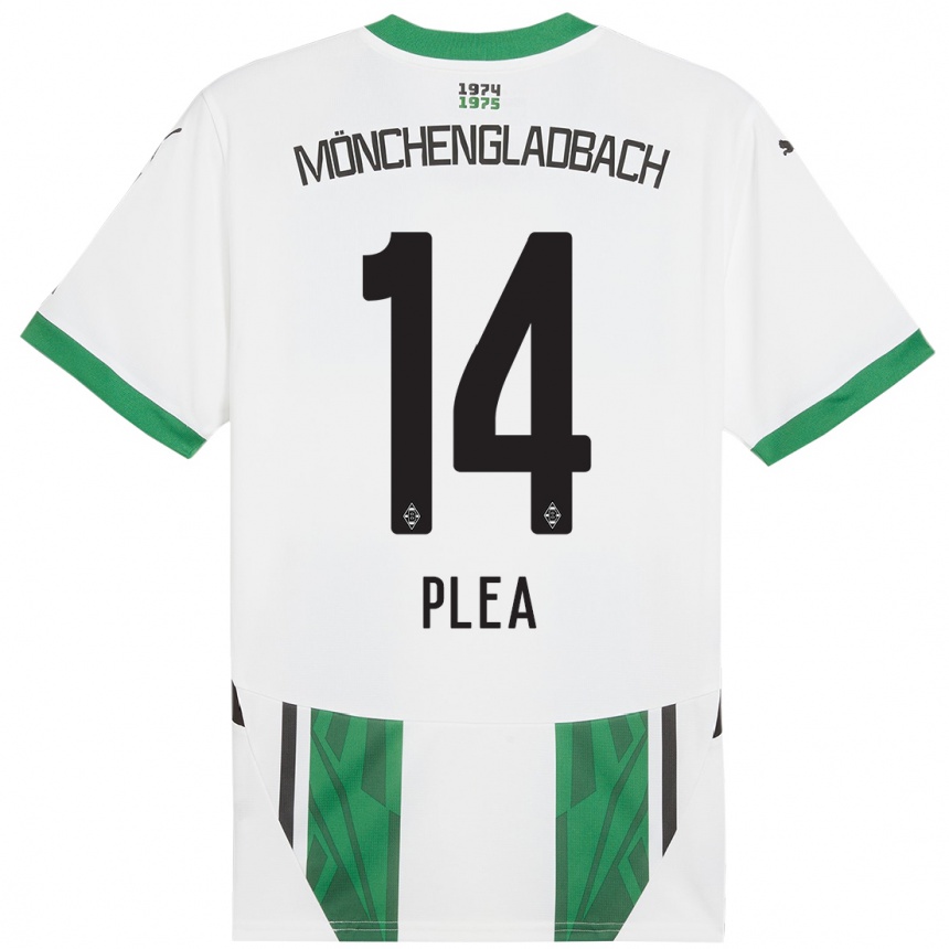 Gyermek Labdarúgás Alassane Plea #14 Fehér Zöld Hazai Jersey 2024/25 Mez Póló Ing