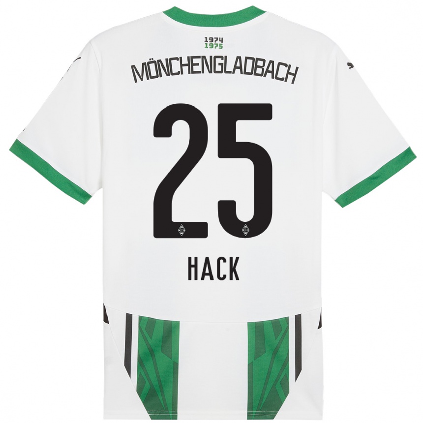 Gyermek Labdarúgás Robin Hack #25 Fehér Zöld Hazai Jersey 2024/25 Mez Póló Ing