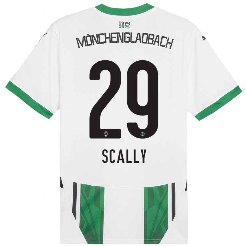 Gyermek Labdarúgás Joe Scally #29 Fehér Zöld Hazai Jersey 2024/25 Mez Póló Ing