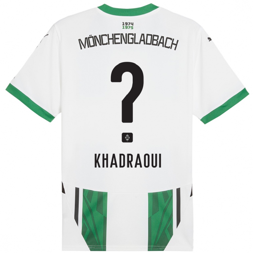 Gyermek Labdarúgás Elias Khadraoui #0 Fehér Zöld Hazai Jersey 2024/25 Mez Póló Ing