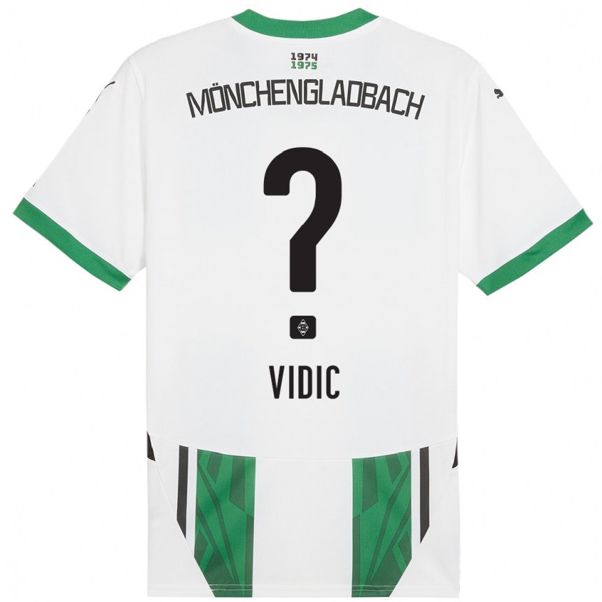 Gyermek Labdarúgás Nico Vidic #0 Fehér Zöld Hazai Jersey 2024/25 Mez Póló Ing